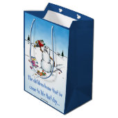 Killer Snowman Funny Cartoon kerstcadeau Medium Cadeauzakje (Achterkant Gekanteld)