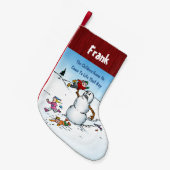 Killer Snowman Funny Cartoon Kleine Kerstsok (Voorkant (Hangend))