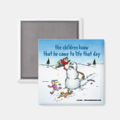 Killer Snowman Funny Cartoon Magnet (Voorkant / Achterkant)