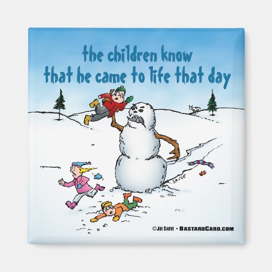 Killer Snowman Funny Cartoon Magnet (Voorkant)