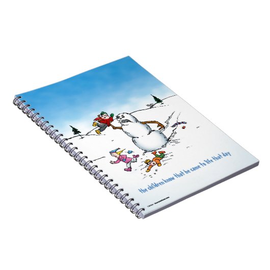 Killer Snowman Funny Cartoon Notitieboek (Rechterzijde)
