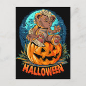 Killer Teddy Bear Halloween Jack-o-lantern Briefkaart (Voorkant)