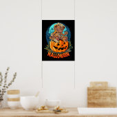 Killer Teddy Bear Halloween Jack-o-lantern Poster (Keuken)