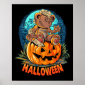 Killer Teddy Bear Halloween Jack-o-lantern Poster (Voorkant)