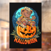 Killer Teddy Bear Halloween Jack-o-lantern Raamsticker (Vel 2)