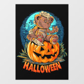 Killer Teddy Bear Halloween Jack-o-lantern Raamsticker (Vel)