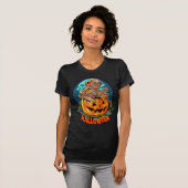Killer Teddy Bear Halloween Jack-o-lantern T-shirt (Voorkant volledig)