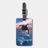 Killer wales in de Arctische Oceaan Bagagelabel (Voorkant verticaal)