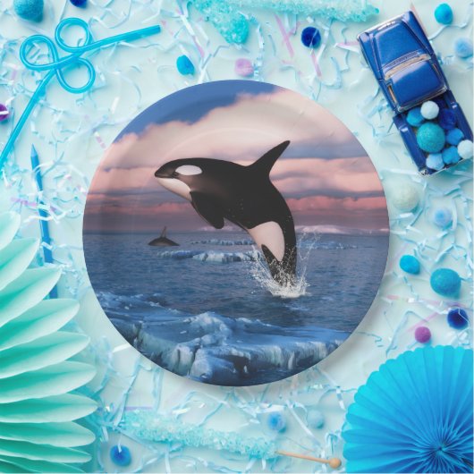 Killer wales in de Arctische Oceaan Papieren Bordje (Feest)