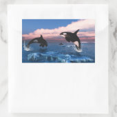 Killer wales in de Arctische Oceaan Rechthoekige Sticker (Tas)
