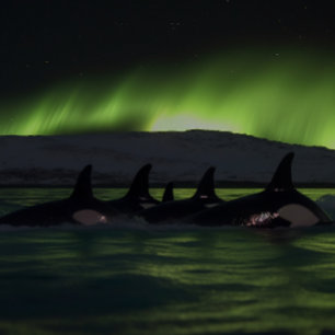 Killer wales under the Aurora - Orca Legpuzzel