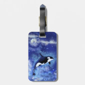 Killer Whale Bagagelabel Blauw Volle Maan (Achterkant verticaal)