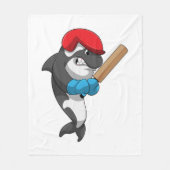 Killer whale bij Cricket met cricket bat Fleece Deken (Voorkant)