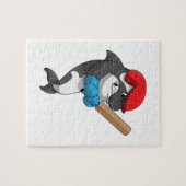 Killer whale bij Cricket met cricket bat Legpuzzel (Horizontaal)