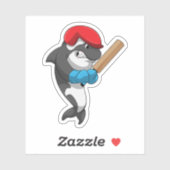 Killer whale bij Cricket met cricket bat Sticker (Vel)