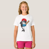 Killer whale bij Cricket met cricket bat T-shirt (Voorkant volledig)
