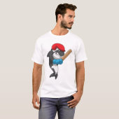 Killer whale bij Cricket met cricket bat T-shirt (Voorkant volledig)