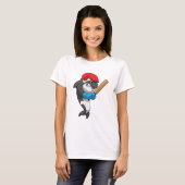 Killer whale bij Cricket met cricket bat T-shirt (Voorkant volledig)
