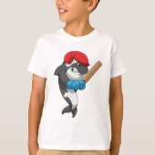 Killer whale bij Cricket met cricket bat T-shirt (Voorkant)