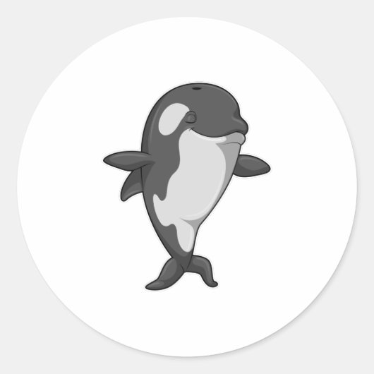 Killer whale bij Yoga Fitness permanent Ronde Sticker (Voorkant)