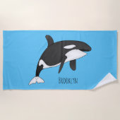 Killer whale cartoon illustration strandlaken (Voorkant)