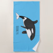 Killer whale cartoon illustration strandlaken (Voorkant)