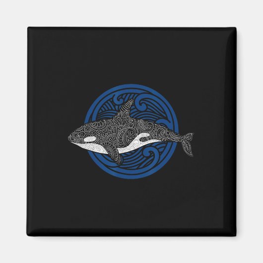 Killer Whale Design Ocean Waves Mannen Boys Kinder Magneet (Voorkant)
