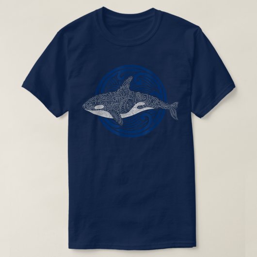 Killer Whale Design Ocean Waves Mannen Boys Kinder T-shirt (Design voorkant)