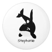 Killer Whale Design Personalised Keramische Knop (Voorkant)