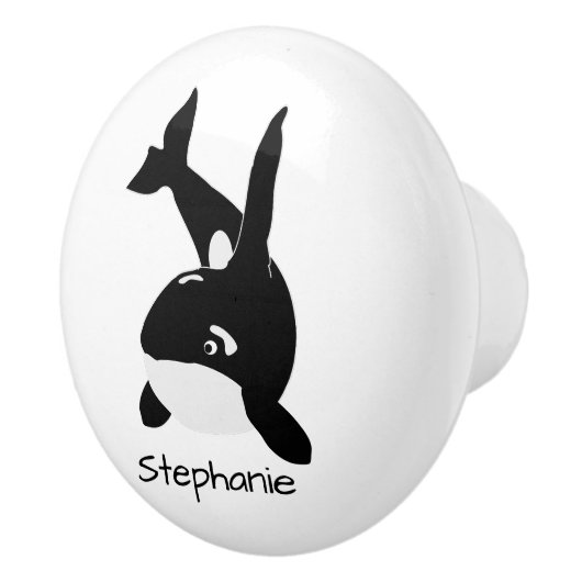 Killer Whale Design Personalised Keramische Knop (Rechts)