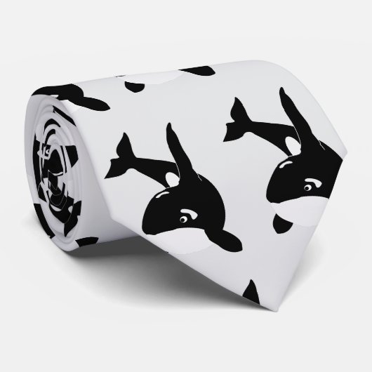 Killer Whale Design Stropdas (Opgerold)