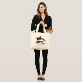Killer Whale Family Beach-tas Grote Tote Bag (Voorkant (model))