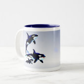 Killer Whale Family,_Mokken Tweekleurige Koffiemok (Voorkant links)