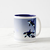 Killer Whale Family,_Mokken Tweekleurige Koffiemok (Voorkant rechts)