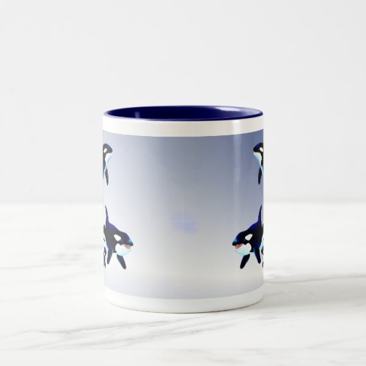 Killer Whale Family,_Mokken Tweekleurige Koffiemok (Center)