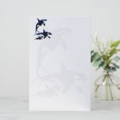 Killer Whale Family Stapery2_vertical.v2. Briefpapier (Staand voorkant)