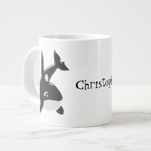 Killer Whale gepersonaliseerd Grote Koffiekop (Links)