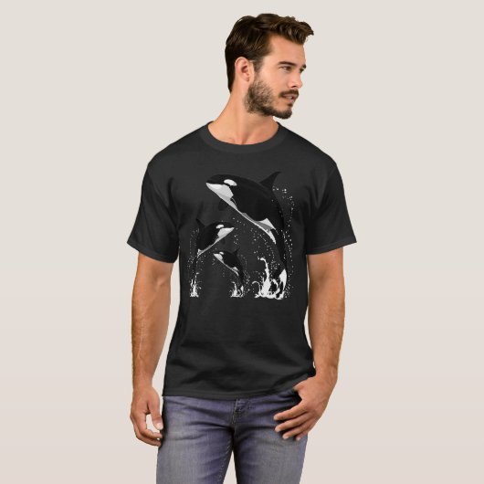 Killer Whale Gifts Jumping Orca Killer Whales T-shirt (Voorkant volledig)