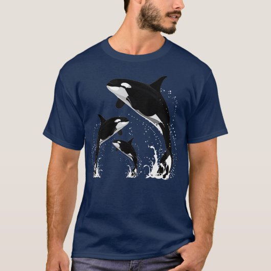 Killer Whale Gifts Jumping Orca Killer Whales T-shirt (Voorkant)