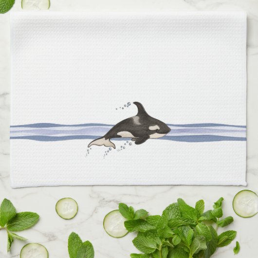 Killer Whale - Kitchen Towel Theedoek (Gevouwen)