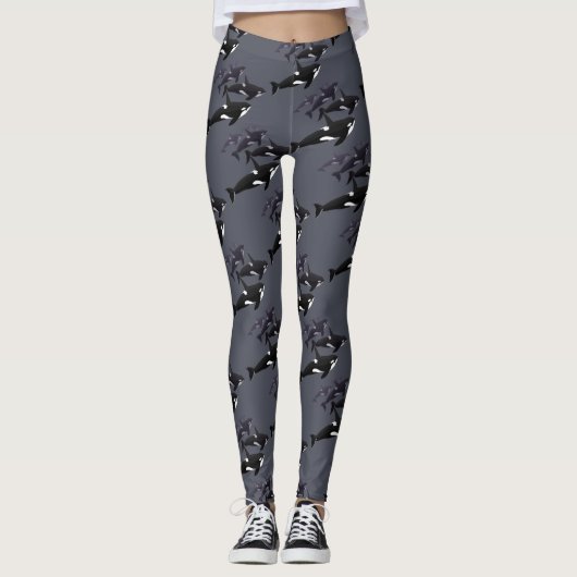 Killer Whale Leggings Orca Whale Leggings (Voorkant)