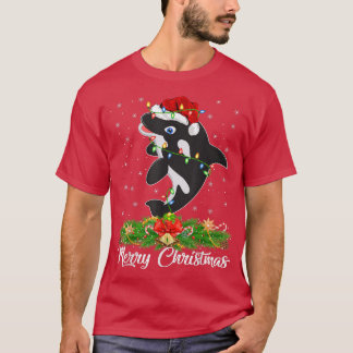 Killer Whale Lover Matching Santa Hat Killer Whale T-shirt