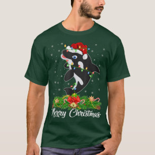 Killer Whale Lover Matching Santa Hat Killer Whale T-shirt