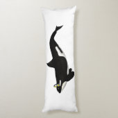 Killer Whale luistert naar muziek Gele Hoofdtelefo Lichaamskussen (Achterkant (Verticaal))