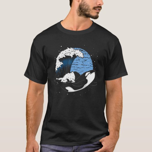 Killer Whale Ocean Animal Waves Orca T-shirt (Voorkant)