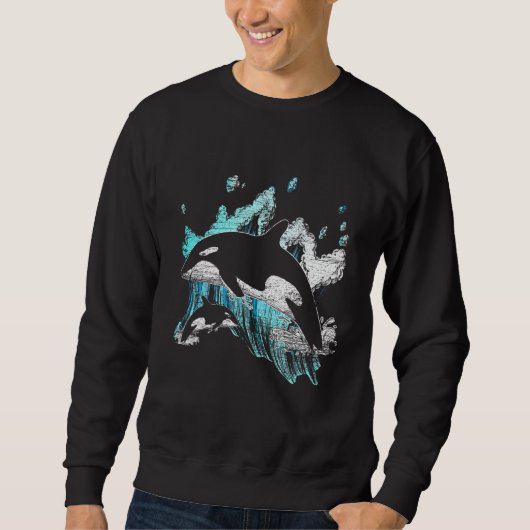 Killer Whale Ocean Swim Cool Animal Creature Orca Trui (Voorkant)