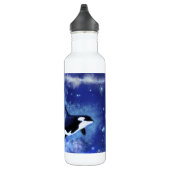 Killer Whale on Full Moon - Kunsttekening Waterfles (Rechts)