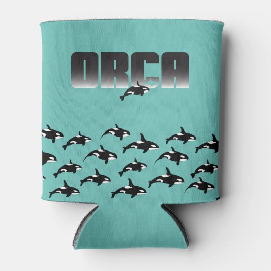 Killer Whale op Blue Blikjeskoeler (Voorkant)