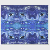Killer Whale op Full Moon Wrapping Paper Cadeaupapier (Vlak)