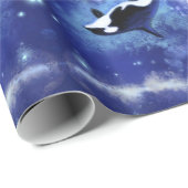 Killer Whale op Full Moon Wrapping Paper Cadeaupapier (Rol Hoek)
